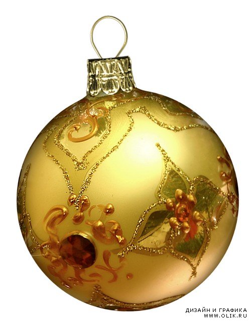 Золото Рождества - золотой рождественский декор на прозрачном фоне
