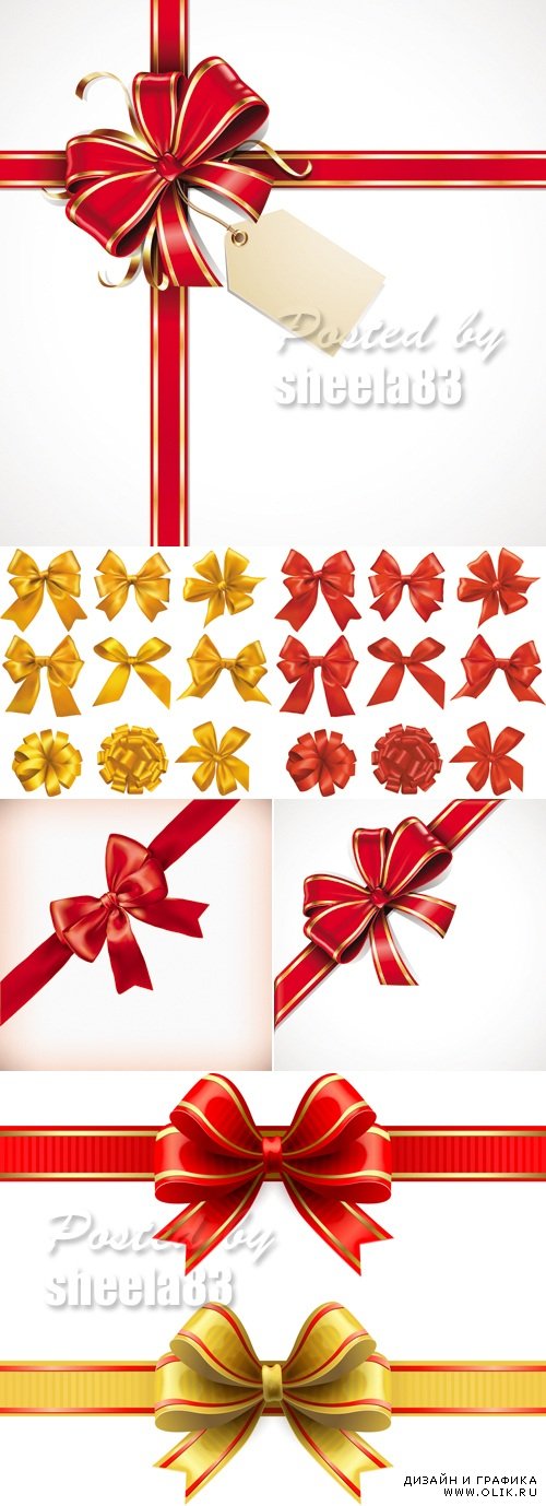 Red & Yellow Bows Vector