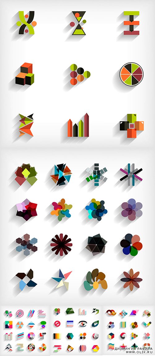 Geometric icons, logos - Яркие геометрические иконки, логотипы