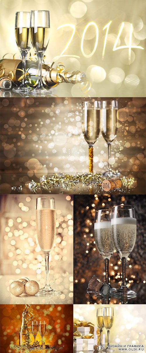 Christmas champagne glasses - Новогодние бокалы с шампанским