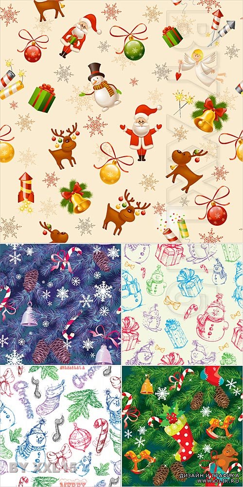 Christmas  seamless vector patterns