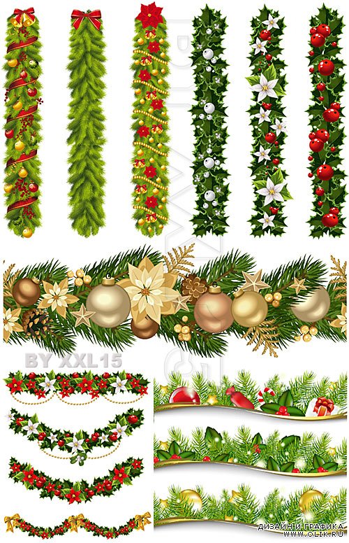 Christmas decorative garlands