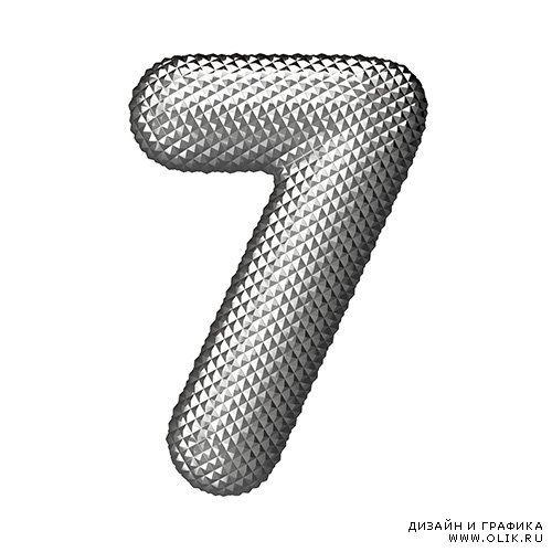 Растровый клипарт - Хромовые буквы и числа 2