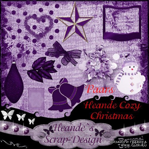 Scrap - Heande Cozy Christmas Paars PNG and JPG Files
