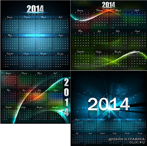 Календари 2014 в векторе 2