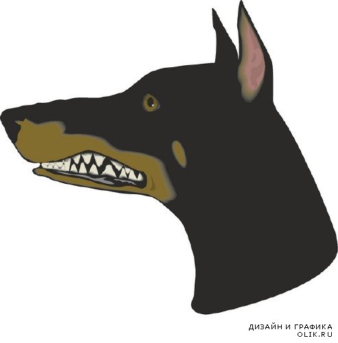 Злая собака - векторные отрисовки