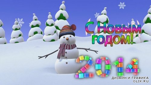 Видео футаж HD- детский со снеговиком