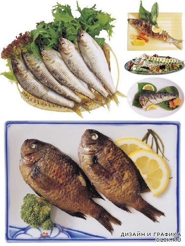 Рыба приготовленная (подборка клипарта)