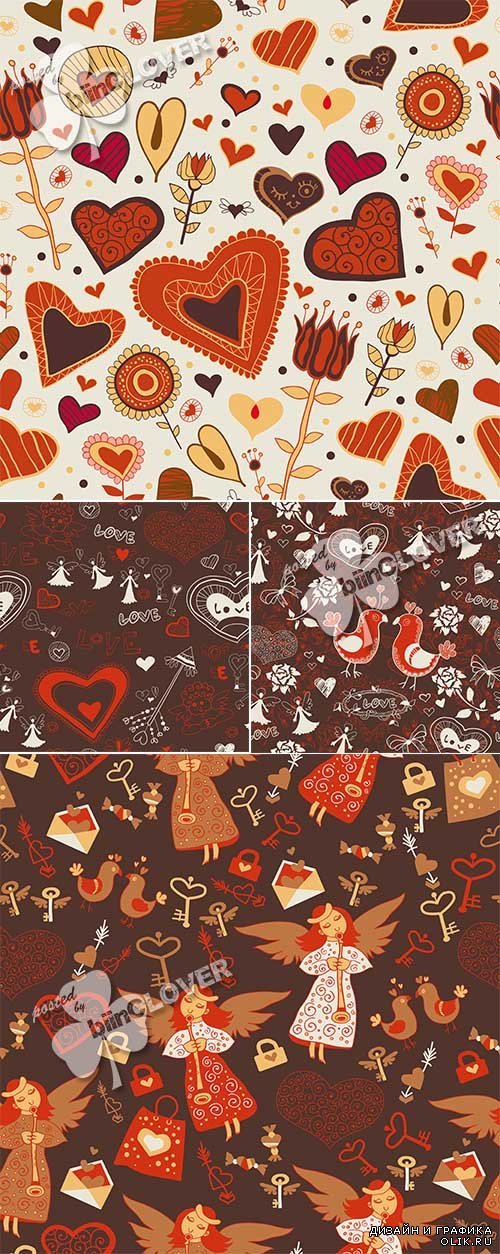 Romantic seamless texture with hearts 0561