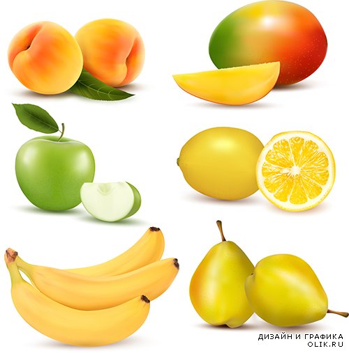 Векторный клипарт - Ягоды и фрукты