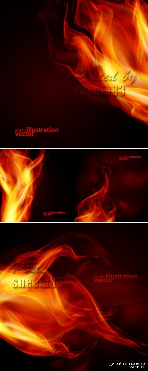 Abstract Fiery Backgrounds Vector