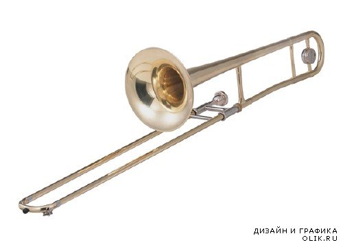 Духовые инструменты: Тромбон (клипарт)