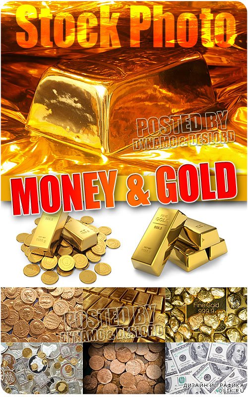 Золото и деньги - Растровый клипарт