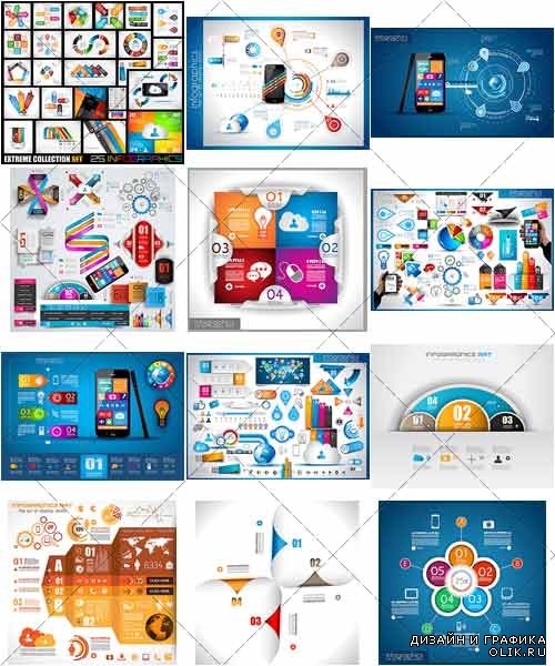 Дизайн шаблонов для бинеса, инфографика | Design templates for enterprises, infographics 11, вектор