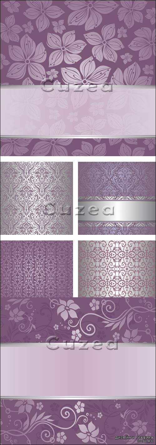 Vector - Vintage lilac ornament backgrounds