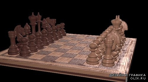 Шахматная доска HD / Chess Board Rotate Dark HD