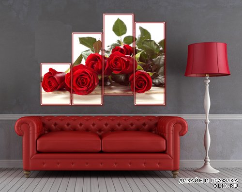 Полиптих для фотошопа - Прекрасные розы