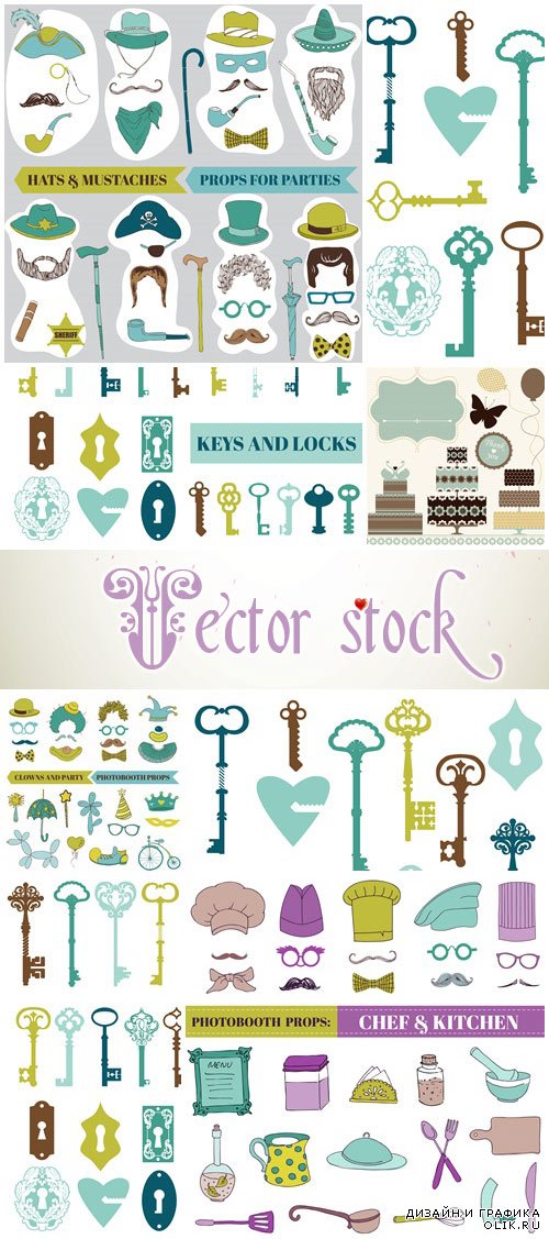 Vector - Elements in vintage hipster style