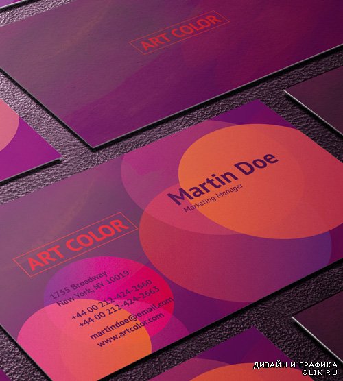 Art Color Business Card Template PSD