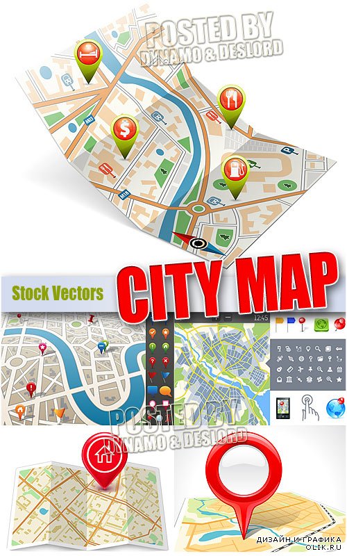 Карта города - Векторный клипарт