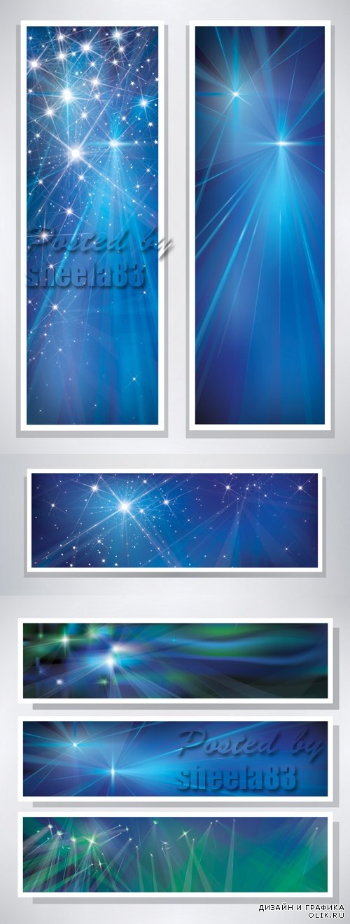 Blue Abstract Banners Vector 2