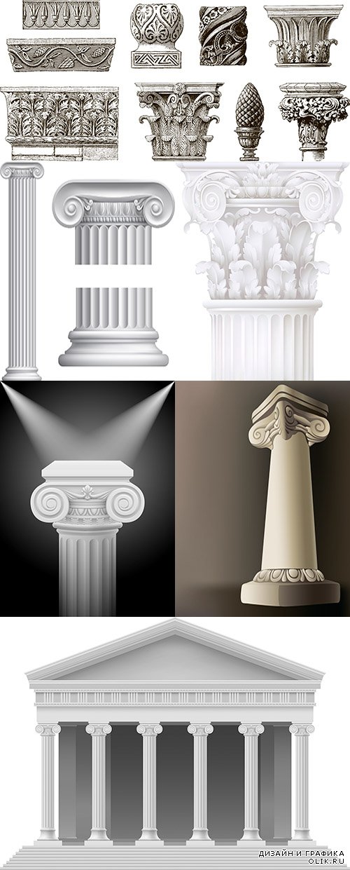Векторный клипарт - Античные колонны 2