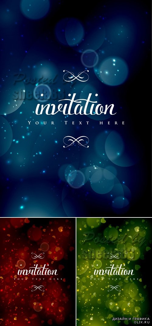 Elegant Abstract Invitations Vector