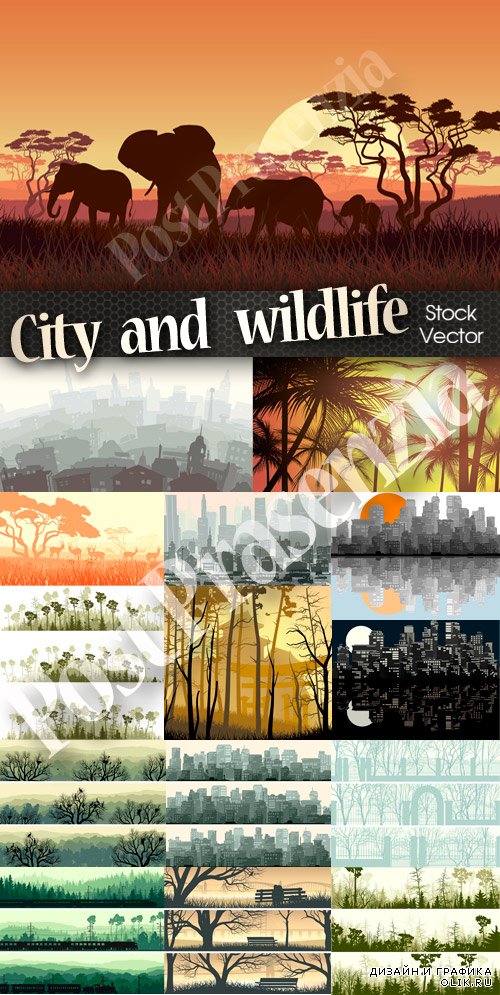 Horizontal banners: cities and wildlife - Горизонтальные баннеры : города и дикая природа