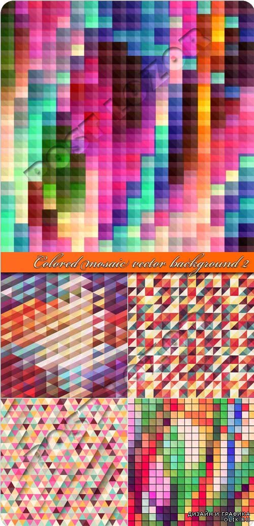 Разноцветная мозаика фоны 2 | Colored mosaic vector background 2