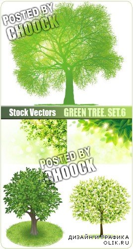 Зеленое дерево. Вып.6 - векторный клипарт