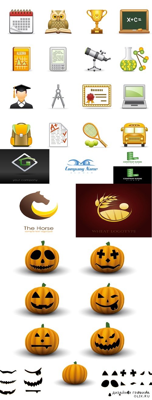 Vector - Halloween icons on logos