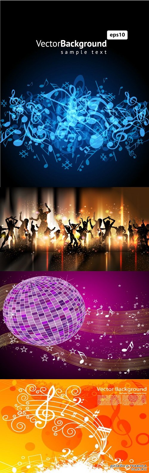 Vector - Disco tunes backgrounds