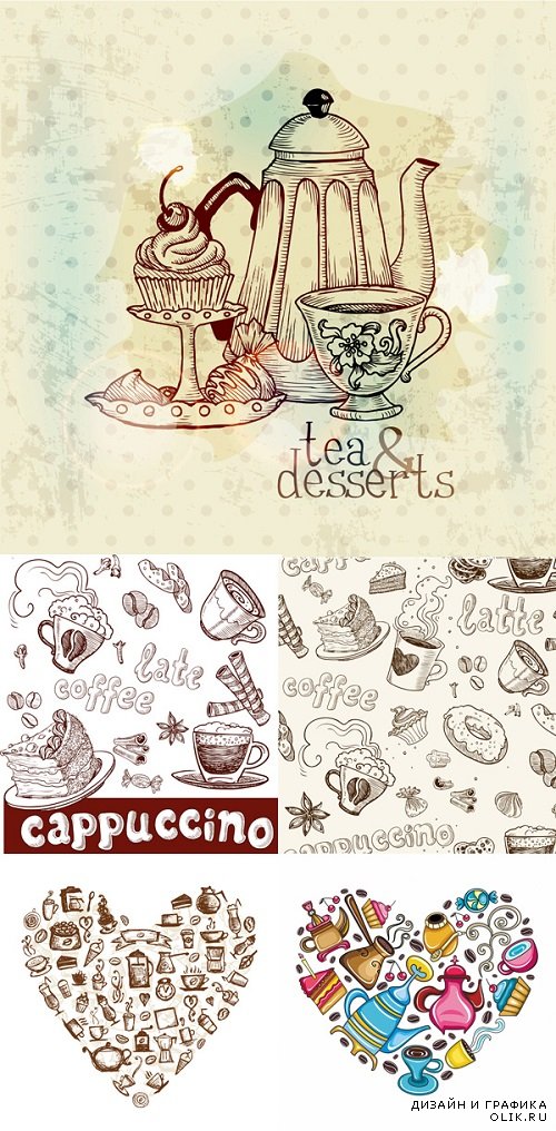 Vector - Tea and dessert