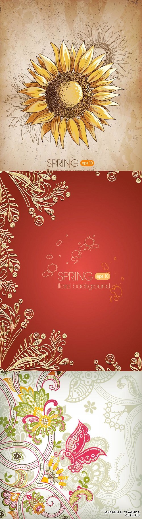 Vector - Spring floral backgrounds