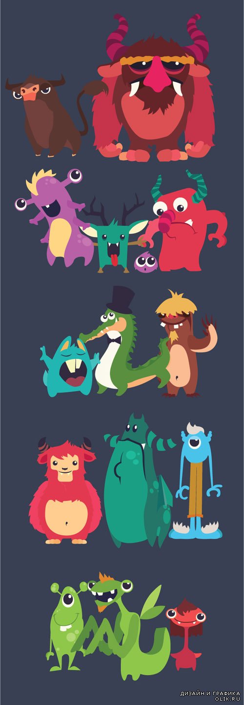 Vector Cute Monsters Collection