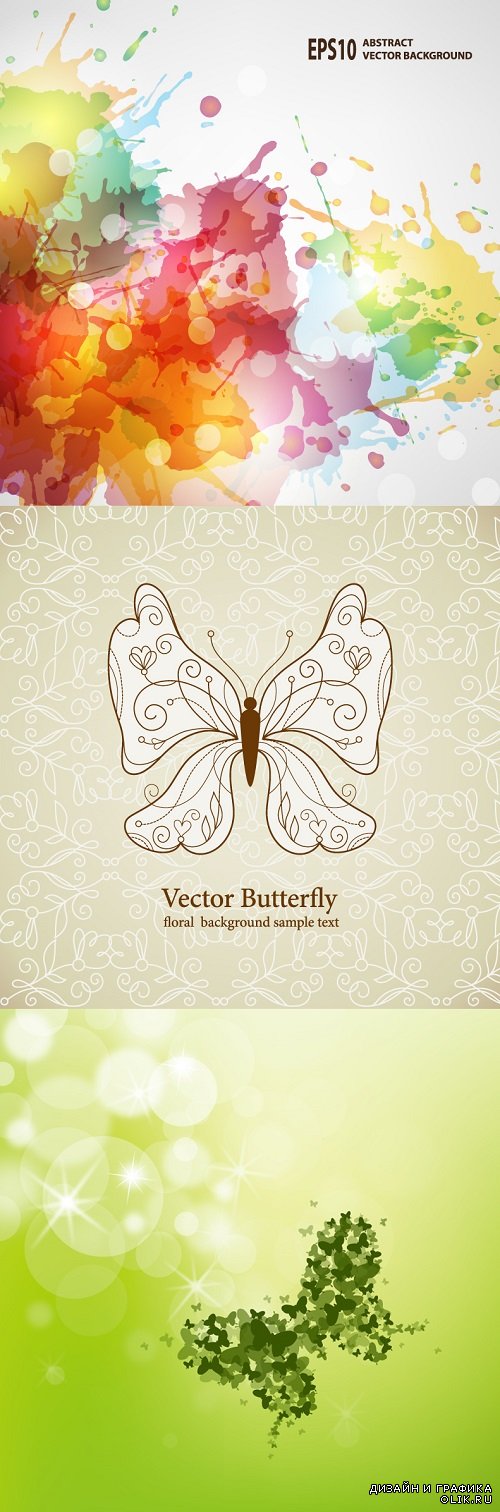 Vector - Abstract butterfly backgrounds