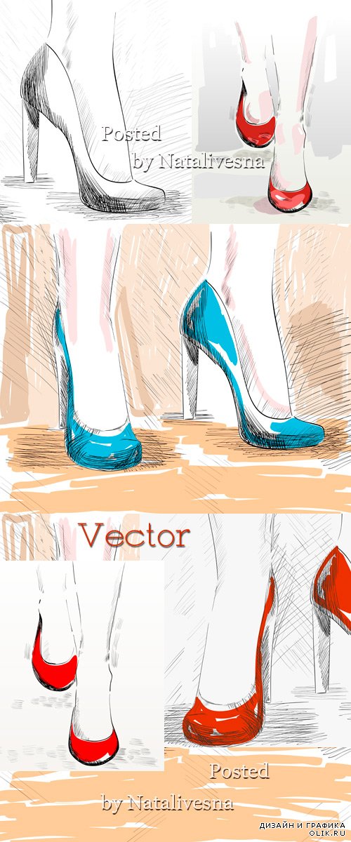 Женские туфельки  в Векторе