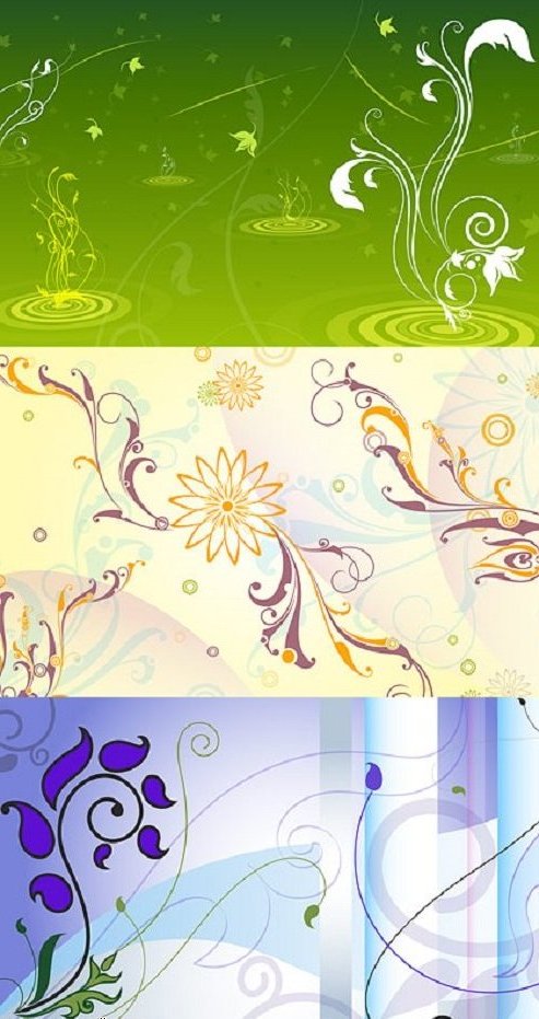 Цветочные фоны - абстрактные композиции в формате PSD