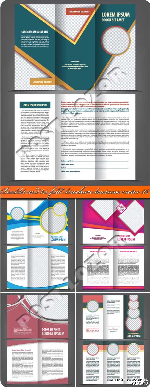 Буклет и брошюра из трёх страниц 22 | Booklet and tri-fold brochure business vector 22