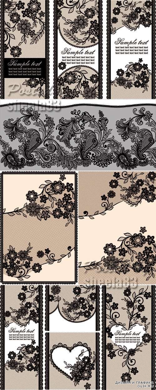 Lace Banners & Backgrounds Vector