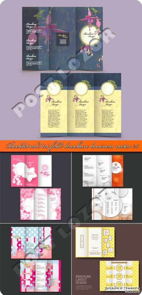 Буклет и брошюра из трёх страниц 25 | Booklet and tri-fold brochure business vector 25