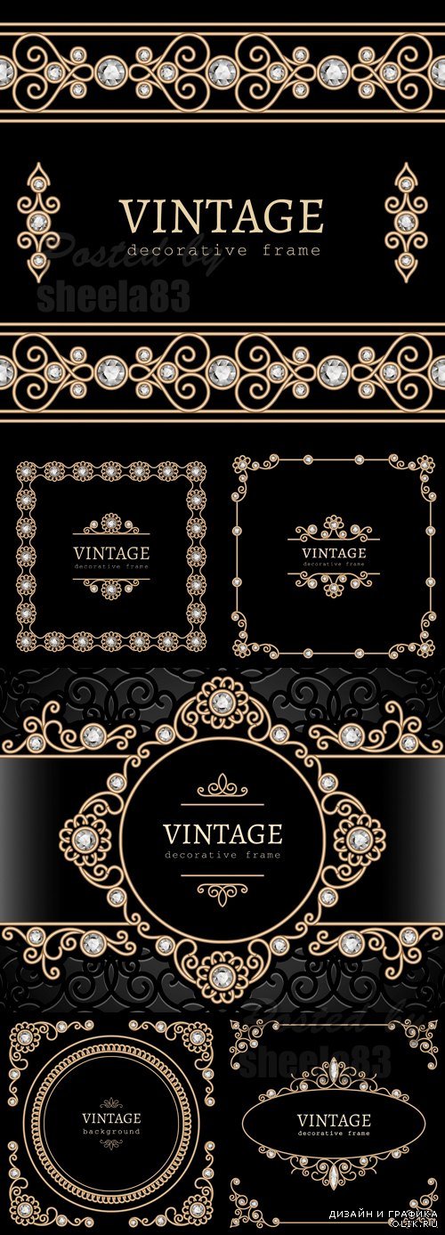 Vintage Backgrounds with Diamonds Vector