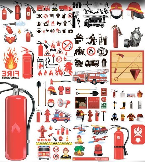Пожарные иконки в векторном формате