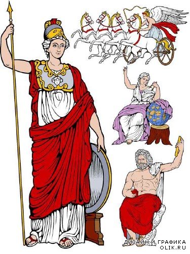 Персонажи мифологии Древней Греции (векторные отрисовки)