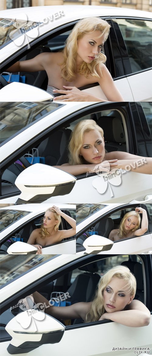 Woman with car 0578