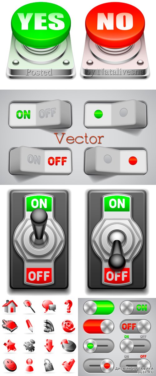 Кнопки для Дизайна в Векторе