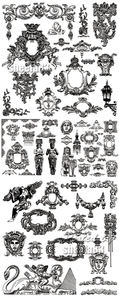 Vintage Victorian Decorative Design Elements Vector