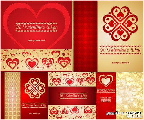 Red Hearts Backgrounds (vector)