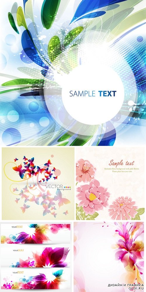 Vector Romantic Backgrounds For Cards