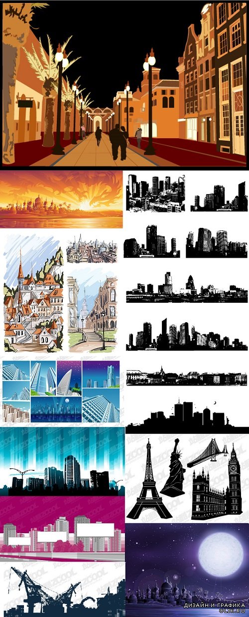 Vector City Attractions and Landscapes
